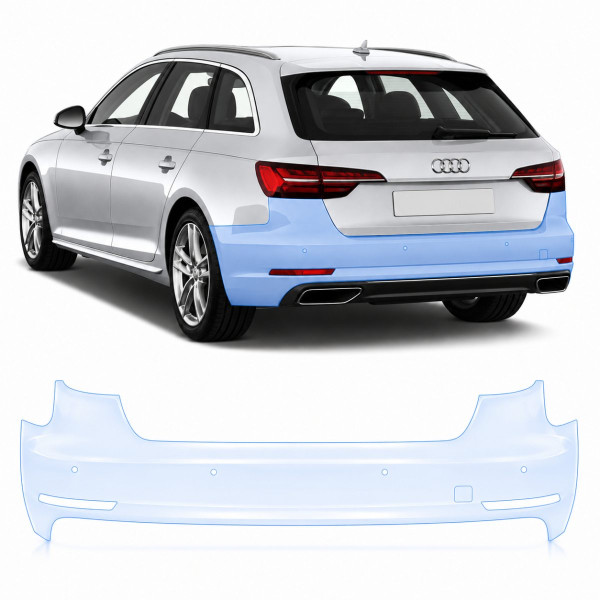 Антигравийная защитная бронепленка по лекалам для Audi A4 B9 2015-2019 - задний бампер