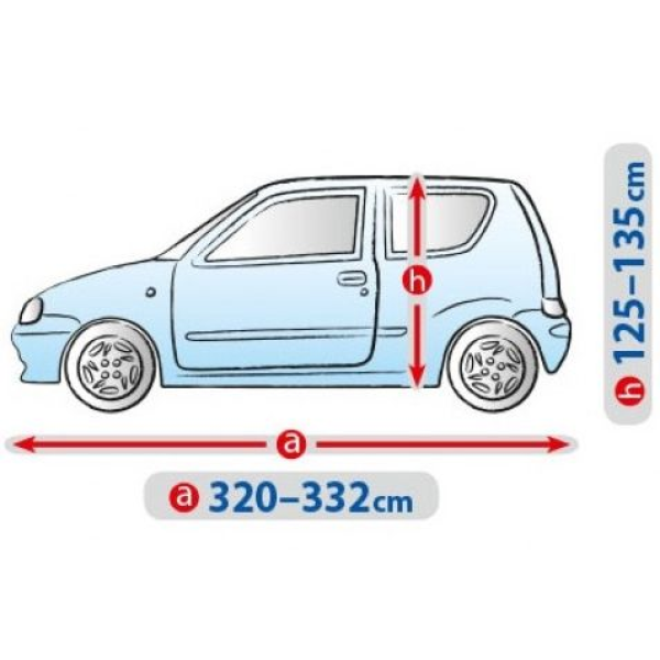 Тент автомобільний для Хечбека / Універсалу Kegel-Blazusiak S2 320-332 х 125x135 см Basic Garage (5-3952-241-3021)