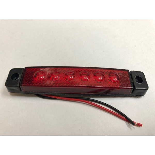 Габарит LED прямоугольный 100х10 мм / 24V / 6 диодов / Красный 10 шт (201306)