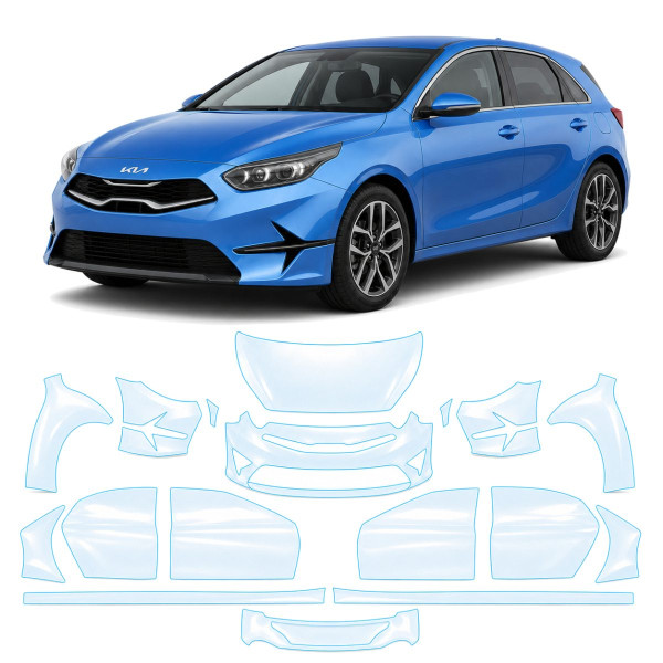 Антигравійна захисна бронеплівка за лекалами для Kia Ceed CD facelift 2022- повний кузов