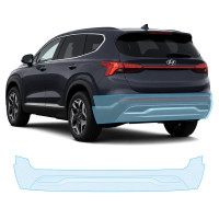Антигравийная защитная бронепленка по лекалам для Hyundai Santa Fe TM facelift 2021-2023 - задний бампер
