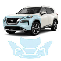Антигравійна захисна бронеплівка за лекалами для Nissan Rogue / X-Trail T33 2021- передня частина авто (капот бампер крила))