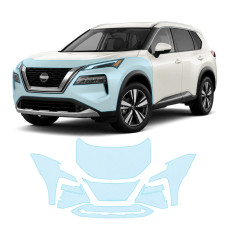 Антигравийная защитная бронепленка по лекалам для Nissan Rogue / X-Trail T33 2021- передняя часть авто (капот бампер фары крылья)