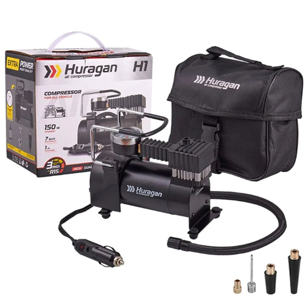 Автомобільний компресор Huragan 12v 150вт 35л 7атм 7А (H1)