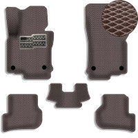 5D EVA Коврики в салон для Volkswagen Golf V 2003-2010 С Бортиками и подпятником Коричневые 5 шт
