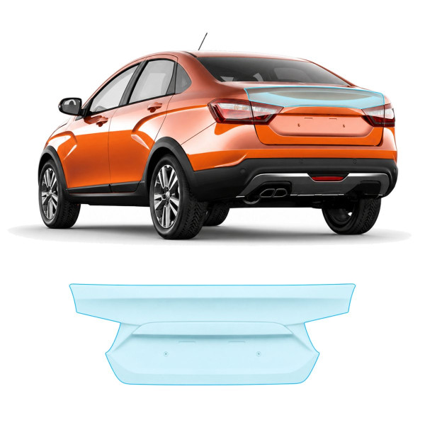 Антигравійна захисна бронеплівка за лекалами для LADA Vesta Cross 2180 2018-2022 - зона кришки багажника