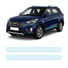Антигравійна захисна бронеплівка за лекалами для Hyundai Creta I facelift 2018-2019 - нижня зона кузова пороги