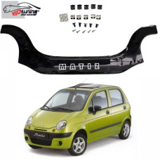 Дефлектор капоту мухобійка для Daewoo Matiz 1998-2008 з заходом на фари Євро Кріплення (Vip Tuning) DW01