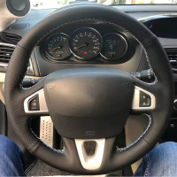 Чехол Оплетка Руля для Renault Megane III / Scenic III 2009-2015 Кожа (Модельная Выкройка) №49