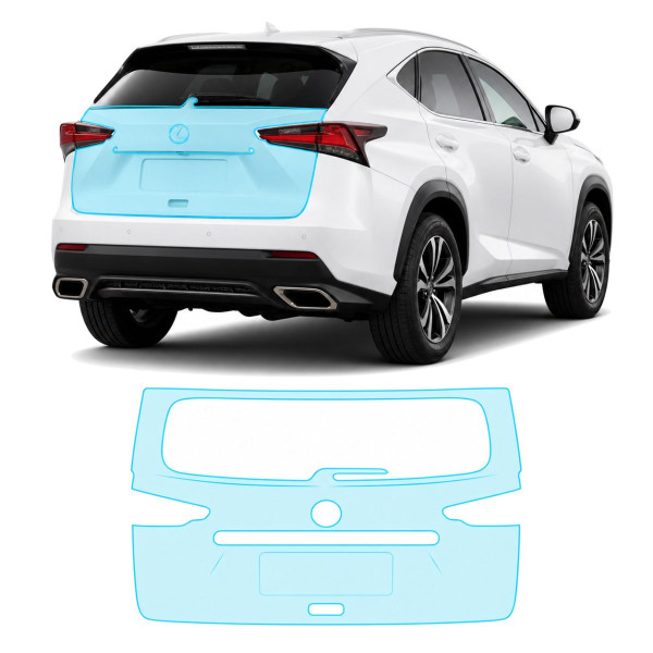 Антигравийная защитная бронепленка по лекалам для Lexus NX AZ10 facelift 2018-2021 - зона крышки багажника