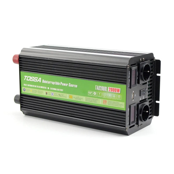 Перетворювач напруги (інвертор) Tossa 12V-220V/2000W Модифікований Синус З Функцією Заряджання UPS (TAU2000L-2000W)