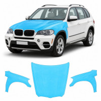 Антигравийная защитная бронепленка по лекалам для BMW X5 E70 2006-2013 - капот и передние крылья