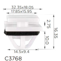 Кліпса кріплення молдингу Ford Kia Hyundai (87758G2000 K87758G2000) C3768