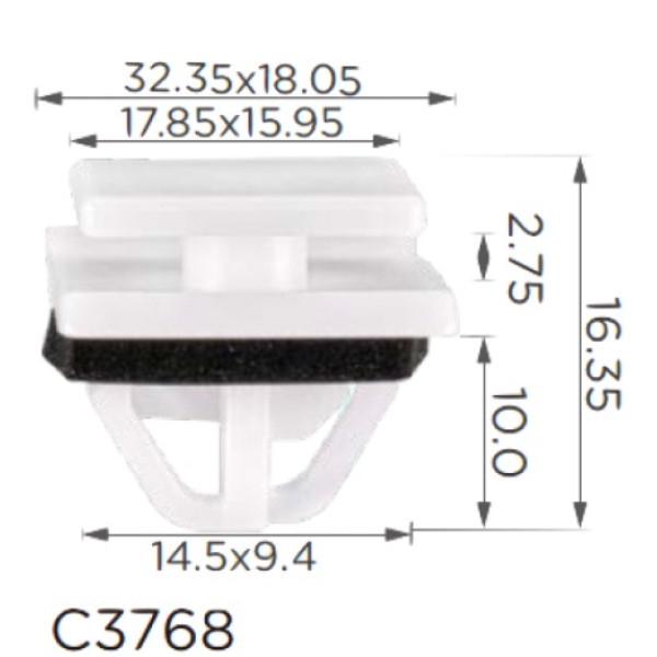 Кліпса кріплення молдингу Ford Kia Hyundai (87758G2000 K87758G2000) C3768