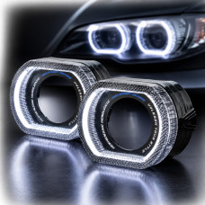 LED Маска Ангельські очі 2.5" D64 12V 6000K BMW Білий Світло R6-O 2 шт