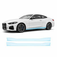 Антигравийная защитная бронепленка по лекалам для BMW 4 Series G22 facelift 2024- нижняя зона кузова пороги