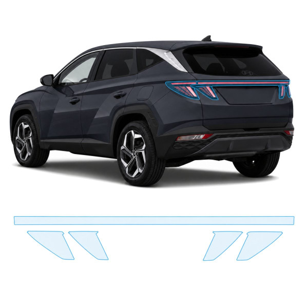 Антигравийная защитная бронепленка по лекалам для Hyundai Tucson NX4 2020-2023 - задние фонари стопы