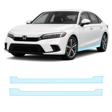 Антигравійна захисна бронеплівка за лекалами для Honda Civic XI 2021- нижня зона кузова пороги