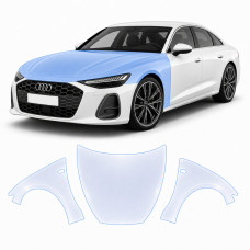 Антигравійна захисна бронеплівка за лекалами для Audi A6 C9 2025- капот і передні крила