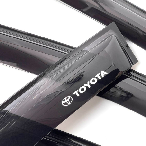 Дефлекторы окон ветровики для Toyota Rav 4 Long USA 2006-2013 Скотч 3M Voron Glass