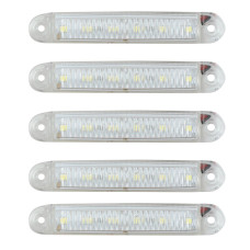 Габарит LED прямоугольный 100х15 мм / 12/24V / 6 диодов / Белый галакси 5 шт (MRТ 24 К 054)