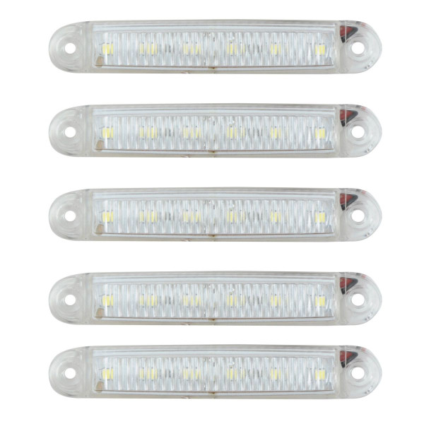 Габарит LED прямокутний 100х15 мм / 12/24V / 6 діодів / Білий галаксі 5 шт (MRТ 24 К 054)