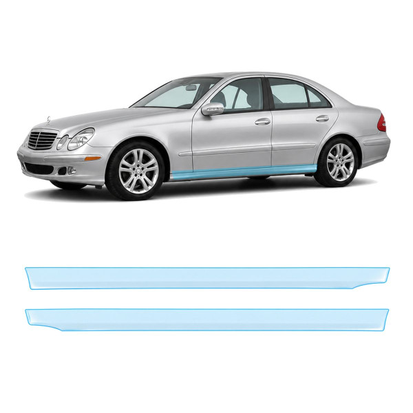 Антигравійна захисна бронеплівка за лекалами для Mercedes-Benz E-Class W211 2002-2006 - нижня зона кузова пороги