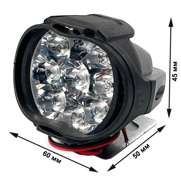 Додаткова LED фара 15W (1.1W*9) 12-85V 60x50x45 мм Далекий Spot