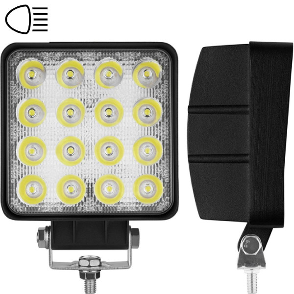 LED фара Brevia Sport Далеке світло 10-30V 48W (16x3W) 3520Lm Алюмінієвий корпус IP68 (10652QSX1)