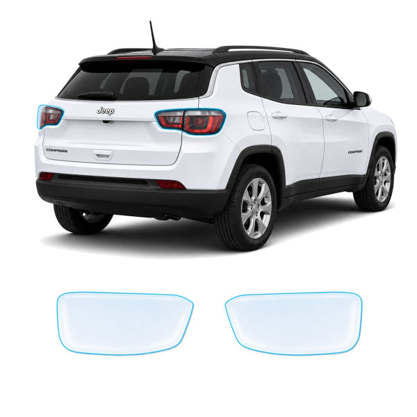 Антигравийная защитная бронепленка по лекалам для Jeep Compass MP 2017-2020 - задние фонари стопы