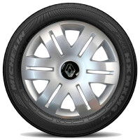 Колпак колеса с эмблемой SKS406 Renault Opel Nissan R16 серый с логотипом на выбор 4 шт