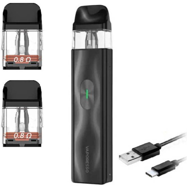 Багаторазовий Pod-Набір Vaporesso Xros 4 Mini 1000mAh 2 мл (Картриджів 0.8 ОМ 3 шт) Black Чорний