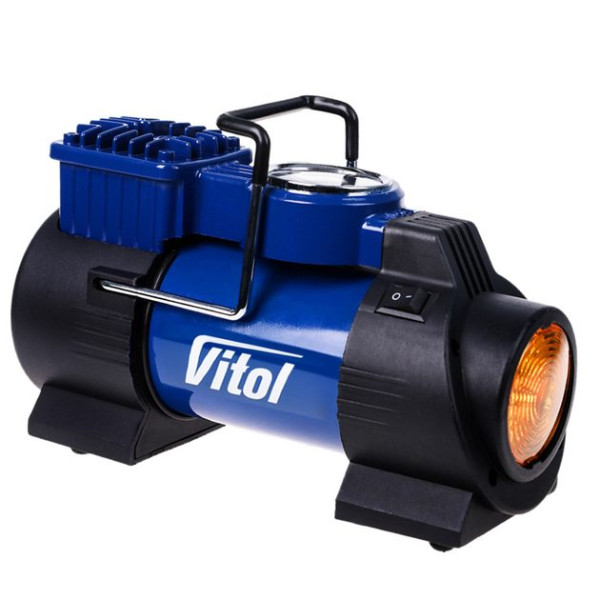 Компрессор автомобильный Vitol 150psi 15Amp 40л Провод 3 м Шланг 1 м R13-16 Фонарь (K-60)
