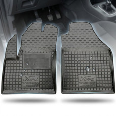 Передние коврики для Ford Connect (2002-2013) с бортиком полиуретан черные 2 шт (Avto-Gumm)