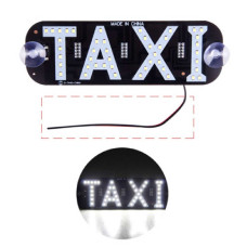 LED Табличка TAXI 12V Білий 19 x 6 см (Провід Без Прикурювання)