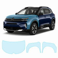 Антигравийная защитная бронепленка по лекалам для Citroen C5 Aircross I facelift 2022-2024 - капот и передние крылья