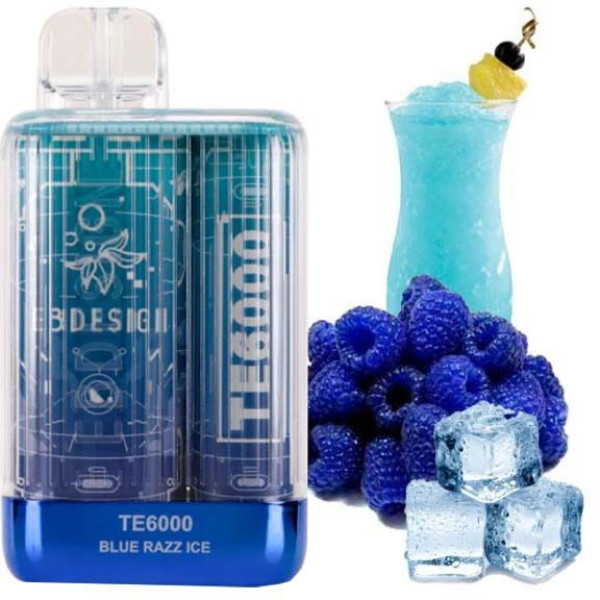 Elf Bar TE6000 Преміум POD 4% Blue Razz ice Блакитна малина лід