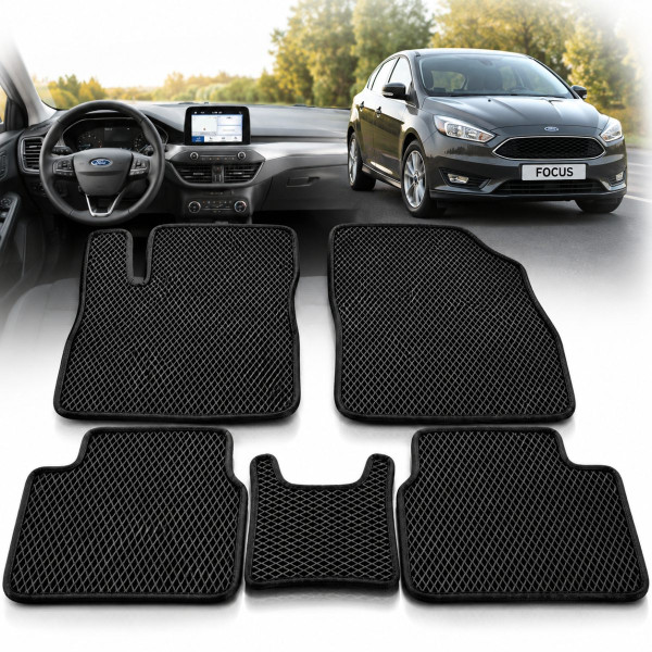 Коврики в салон EVA для Ford Focus 3 2011-2018 Полный комплект 5 шт