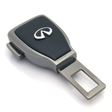 Заглушка переходник ремня безопасности с логотипом Infiniti Темный хром 1 шт