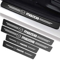 Захисна плівка накладка на пороги для Mazda Чорний Карбон 4 шт