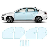 Антигравийная защитная бронепленка по лекалам для LADA Vesta NG facelift 2022- зоны дверей и стойки окон