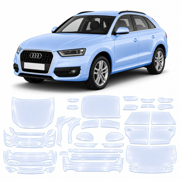 Антигравийная защитная бронепленка по лекалам для Audi Q3 8U 2011-2018 - полный кузов