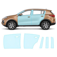 Антигравийная защитная бронепленка по лекалам для Kia Sportage QL 2016-2017 - зоны дверей и стойки окон