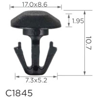 Клипса уплотнителя Renault, Citroen, Peugeot, Alfa Romeo, Fiat, Ford, Lancia (C1845)