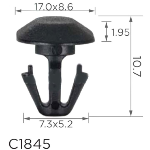 Клипса уплотнителя Renault, Citroen, Peugeot, Alfa Romeo, Fiat, Ford, Lancia (C1845)