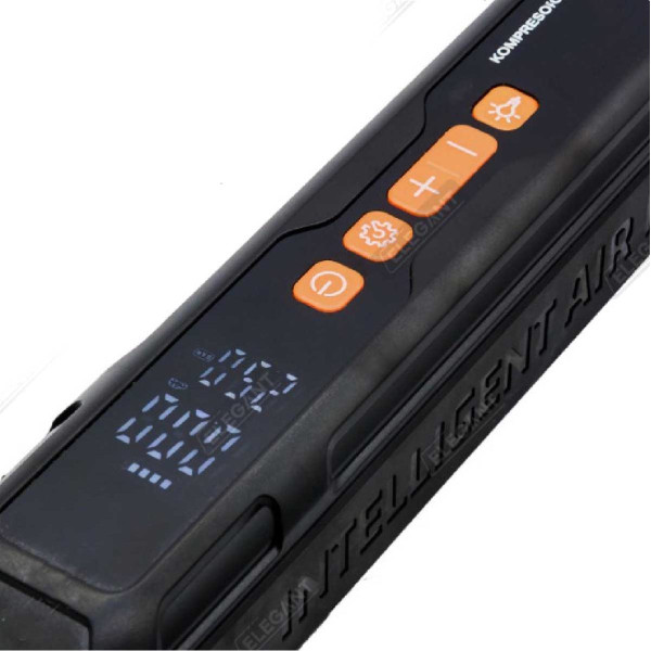 Автомобільний компресор Бездротовий Force PLUS Повербанк 12V 6000 mAh 10Атм 4-режиму LED USB 5V-2.4A (EL100 015)