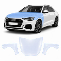 Антигравийная защитная бронепленка по лекалам для Audi Q8 4M facelift 2024- капот и передние крылья