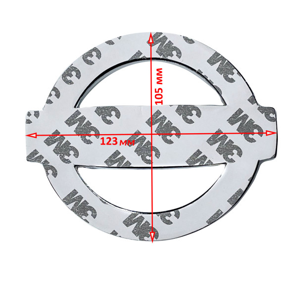 Эмблема для Nissan 123 x 105 мм пластиковая скотч