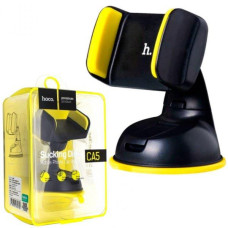 Автотримач для телефону HOCO "CA5" на присоску жорстка ніжка Black-Yellow