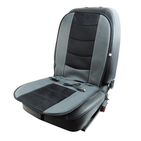 Накидка с подогревом для автомобильного сидения Heat Cushion 102х46 см Велюр Черно-Серый (HC018G)